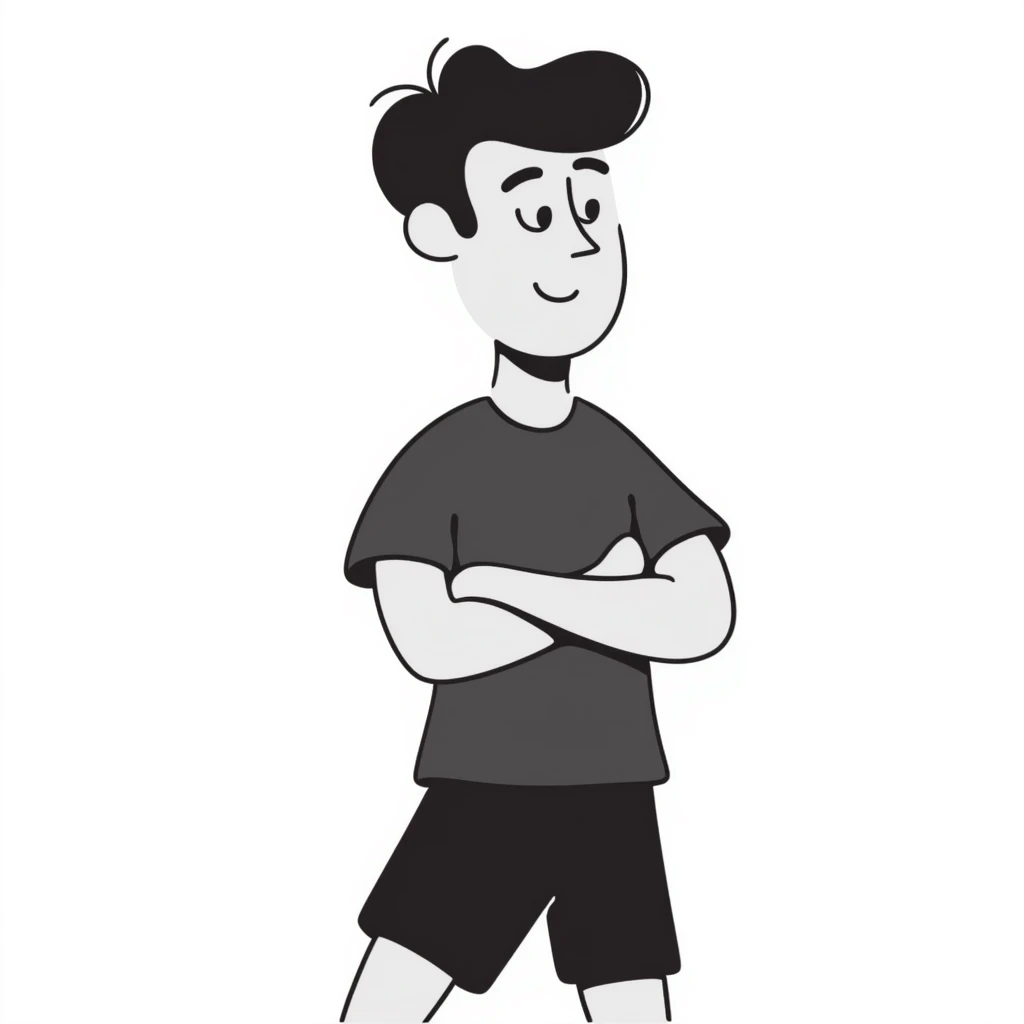 Hand-drawn German man with athletic build emoji