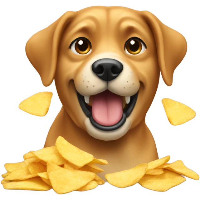 Dog eating chips emoji