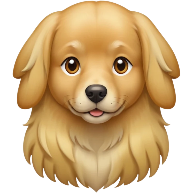 Blonde medium dog with golden locks with brown eyes emoji