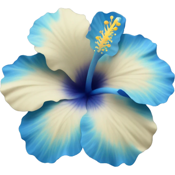 blue hibiscus flower with shades of blue  emoji