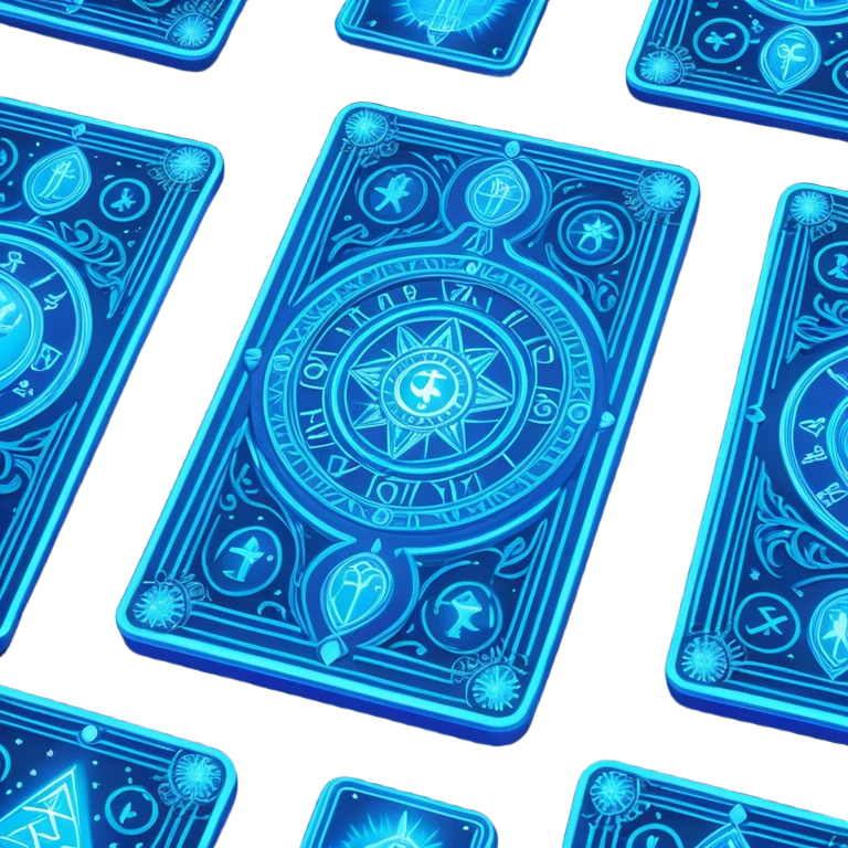 blue neon 2 tarot cards emoji