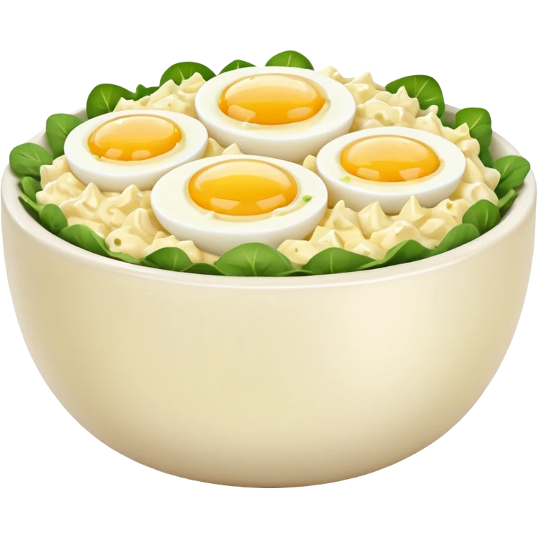 a bowl of egg salad with visible herbs, no egg yolks, only egg whites, simple, clear emoji