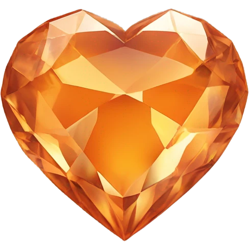 Orange crystal heart emoji