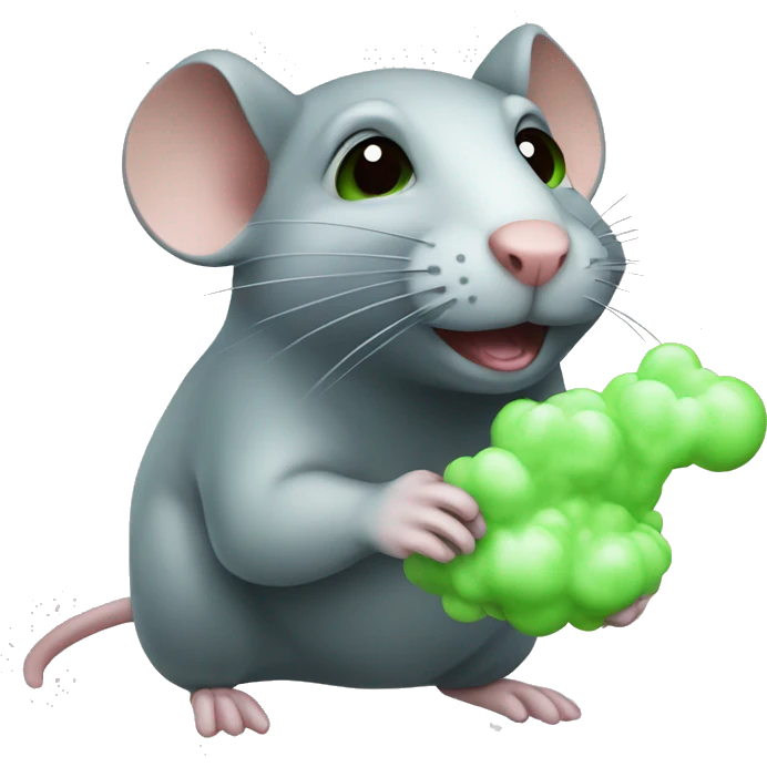 rat with green scent cloud emoji