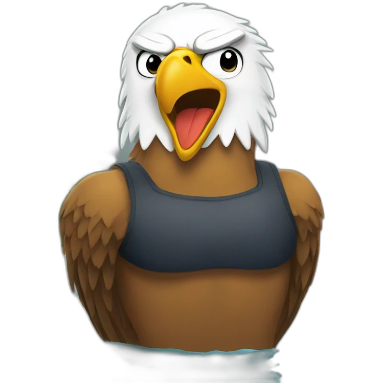 angry eagle in a swimming pool emoji