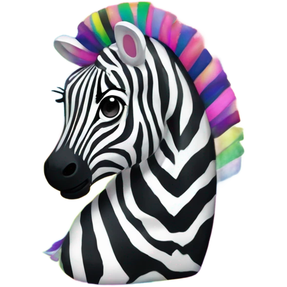 Lisa frank zebra with glitter rainbow stripes emoji