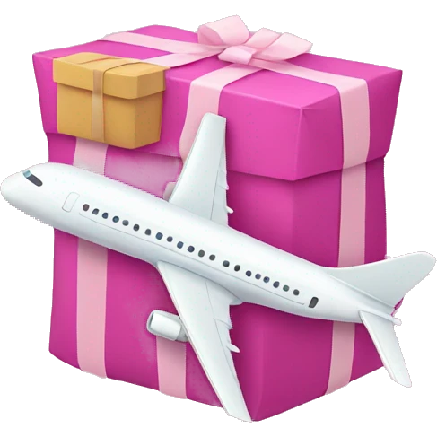 airplane with a pink parcel   emoji
