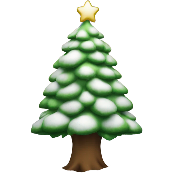 christmas tree with snow emoji