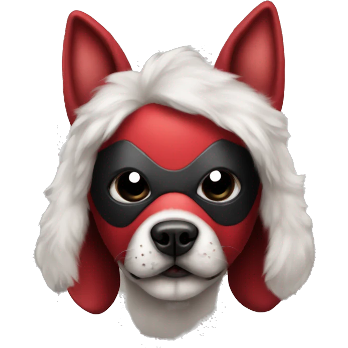 cute Deadpool dog face with a mask emoji