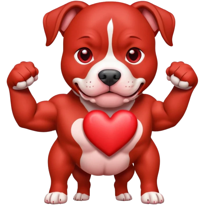 Red pitbull and heart  emoji