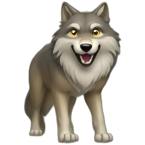 wolf entering a portal -hi res emoji