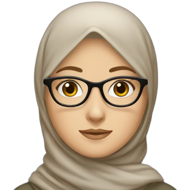 a white girl with hijab and glasses emoji
