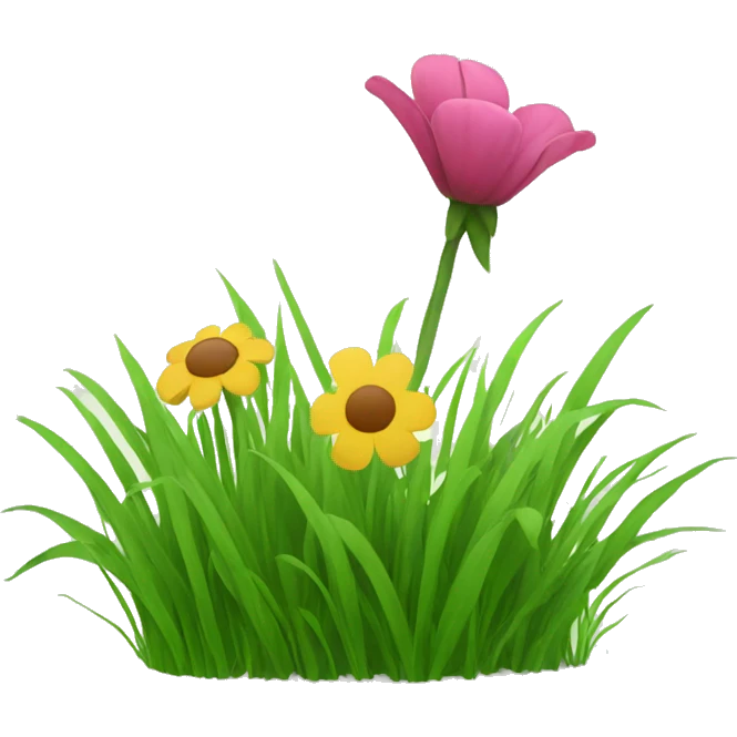 a flower and some grass emoji