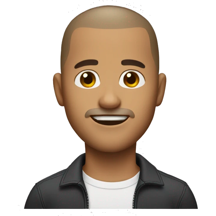 man with buzz cut and facial hair drooling emoji