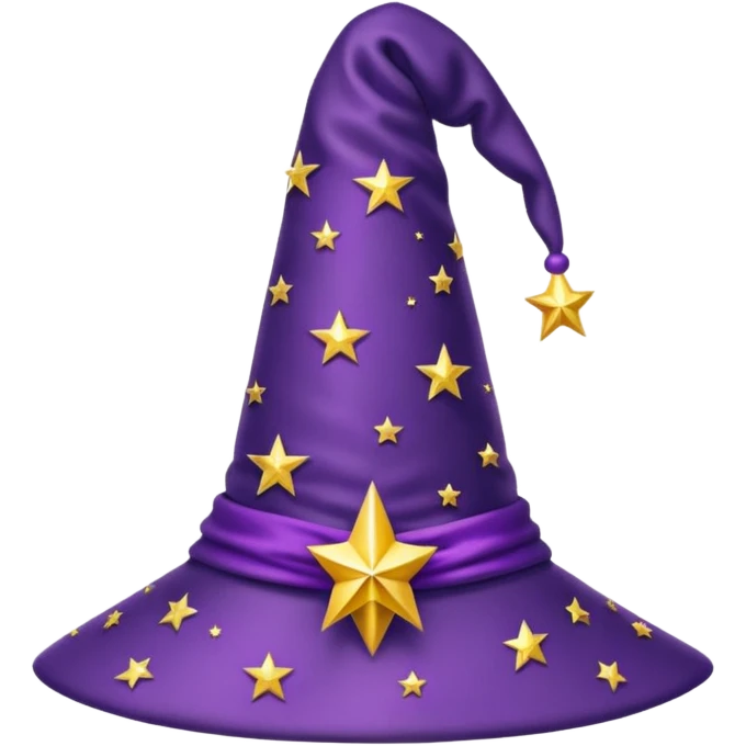 purple wizard hat with gold stars emoji