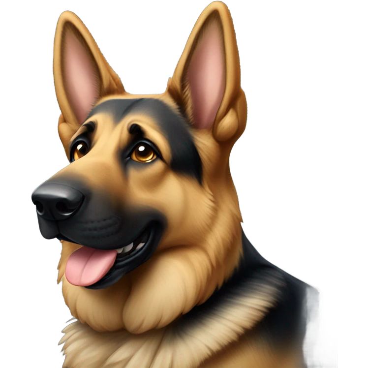 German shepherd with one ear down emoji