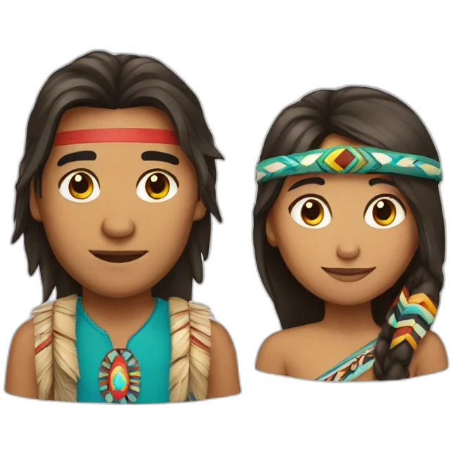 indigenous guy besides indigenous girl emoji