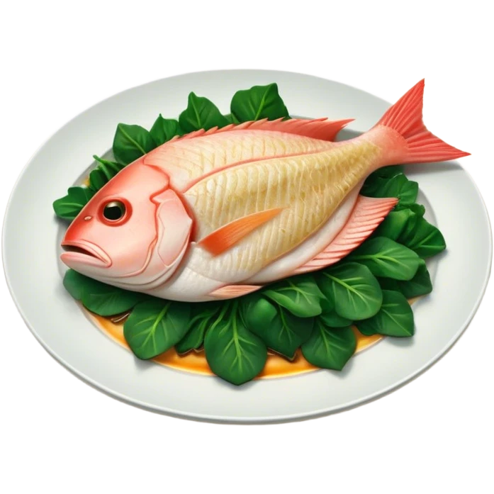 Cinematic fresh snapper fillet, pan-seared to golden perfection, soft and flaky texture, resting on a bed of sautéed greens, warm glowing background, refined and elegant. emoji
