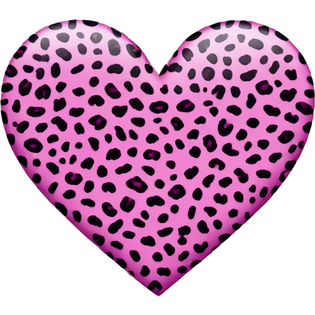 Pink leopard print heart emoji
