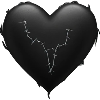 black heart with stitches on it emoji