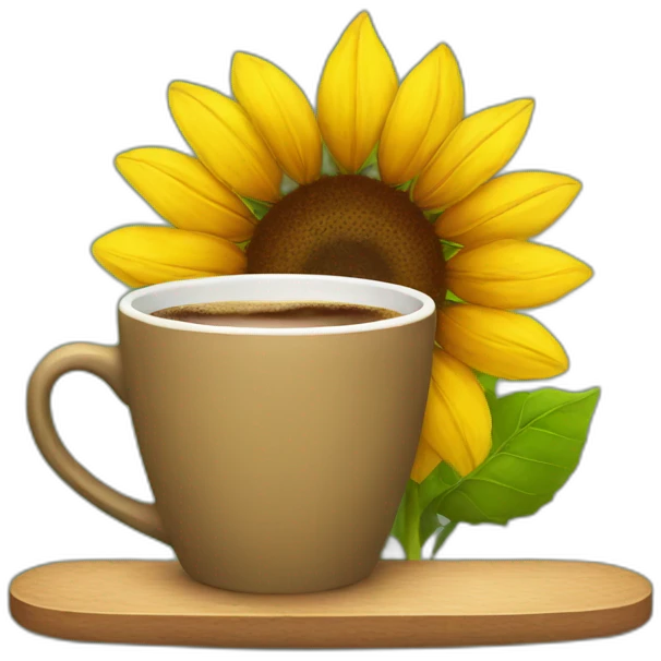 sunflower drinking coffee emoji