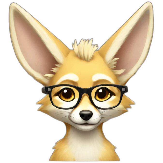 anthro fennec with glasses and mohawk haircut emoji