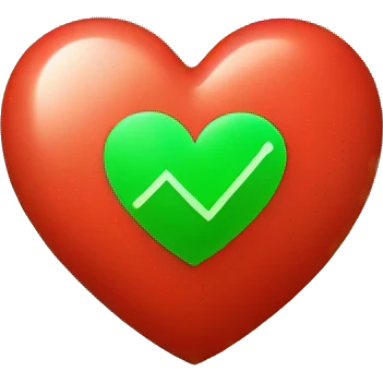 red cardiac heart with green check mark superimposed on it emoji