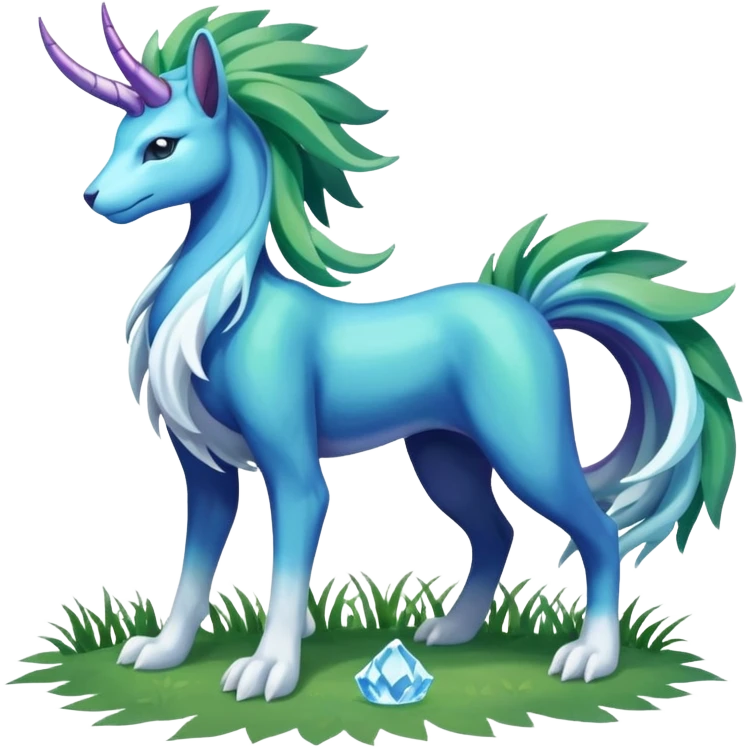 Suicune-Aurorus-Meganium-fusion (full body) emoji