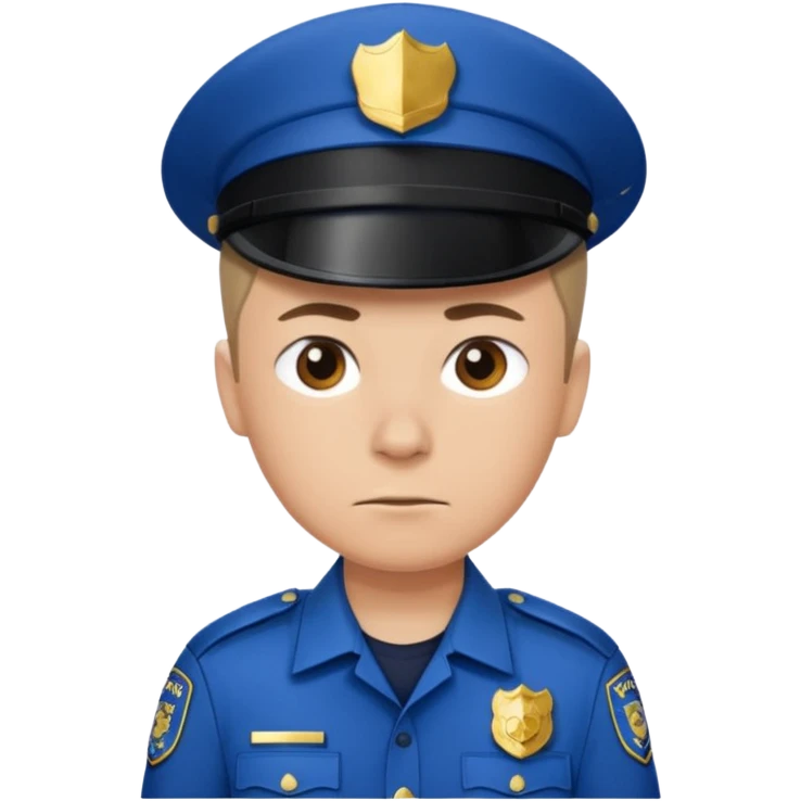 Police man wearing Blue uniform without hat or cap emoji