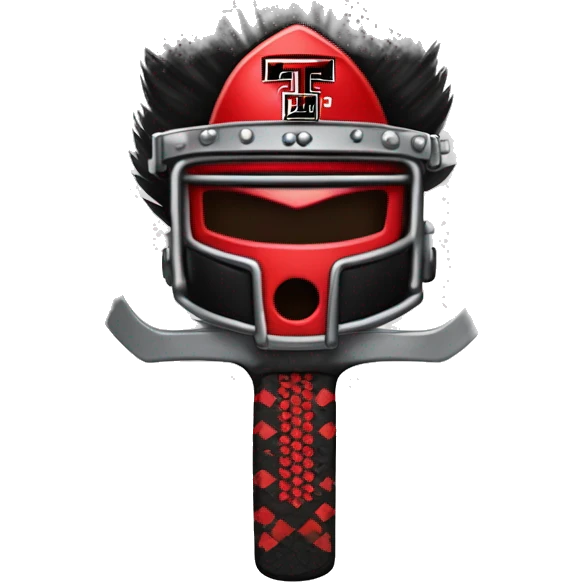 Texas-tech-red-raiders Caucasian tattooed  battle helmet Mohawk machete  emoji