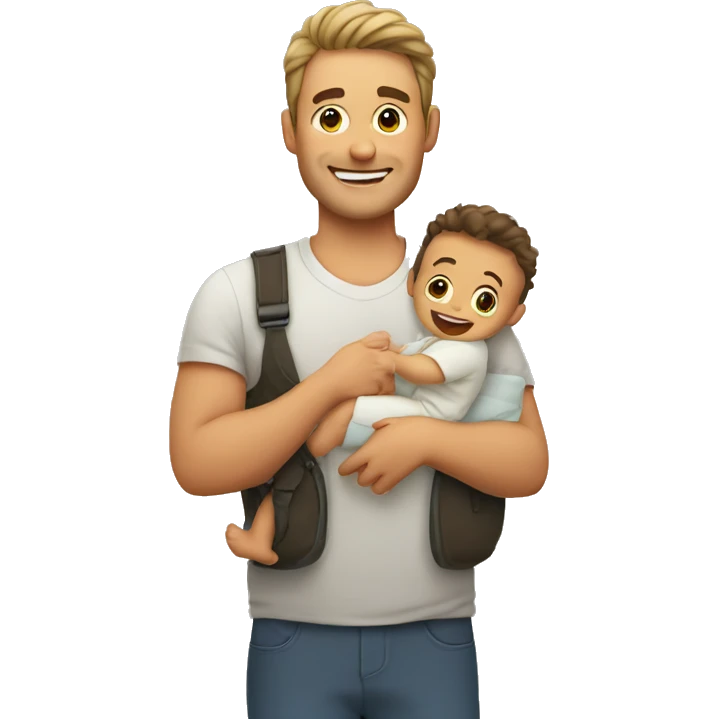 happy father holding his baby emoji