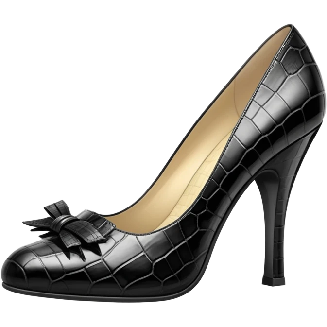 super realistic black crocodile leather heels emoji