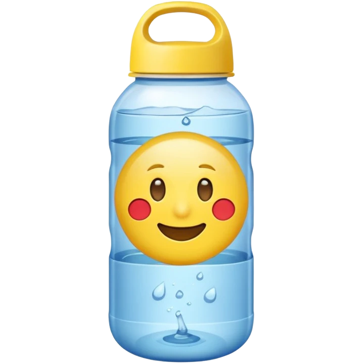 Emoji yellow stuck in a water bottle emoji
