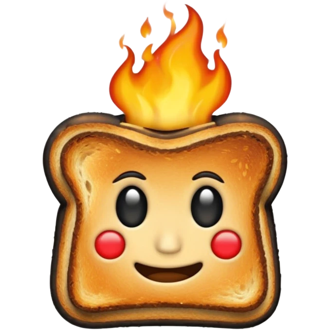 flaming burnt toast emoji