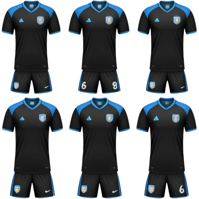 collection maillot de foot noir différents modèles emoji