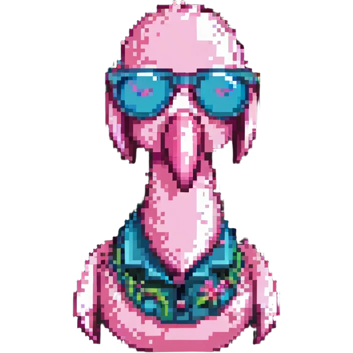 flamingo with sunglasses emoji
