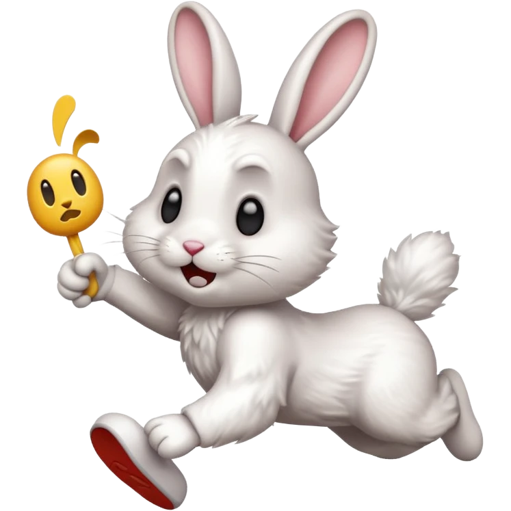 White rabbit running I’m late emoji  emoji