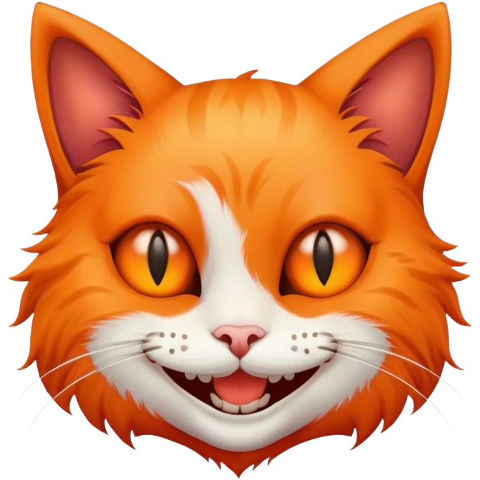 cat with creepy human smile emoji