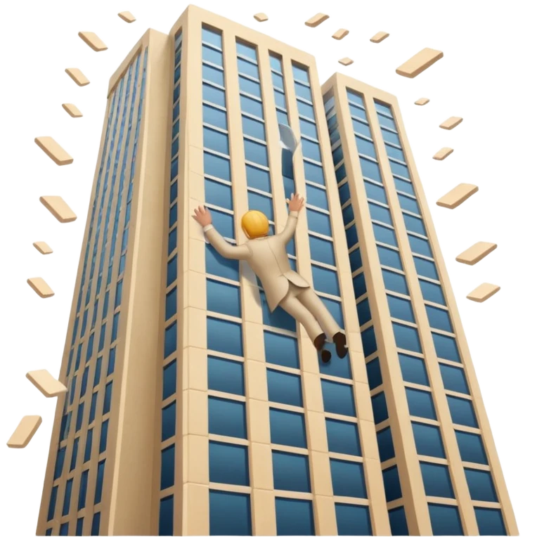 a person killing themself by jumping off of a building emoji