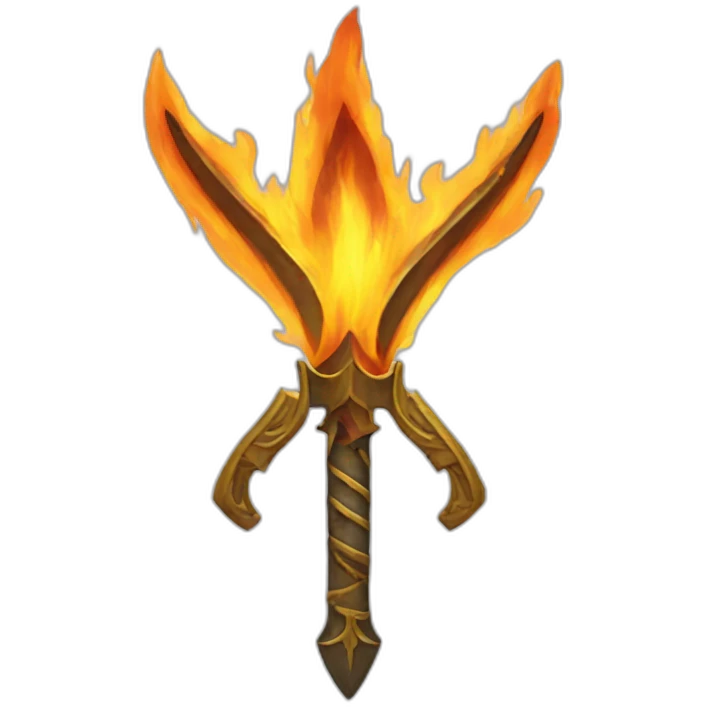 flame shaped as a ukrainian trident emoji