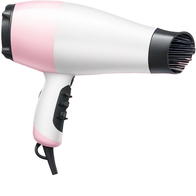 Hairdryer white light pink eadges emoji