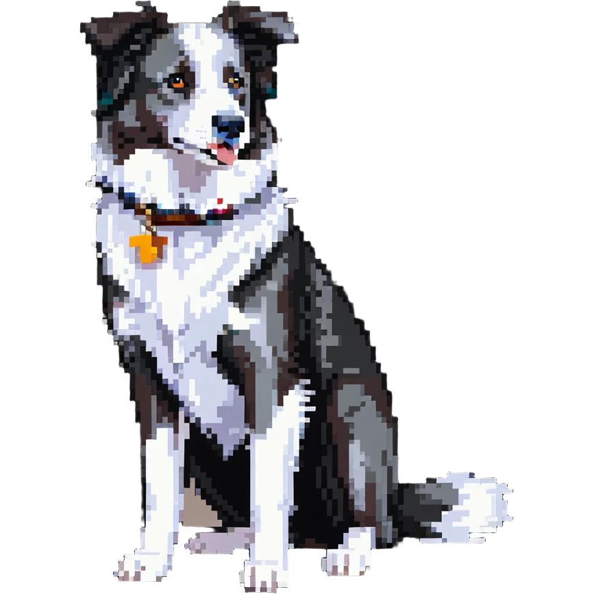 Merle Border Collie dog full body emoji