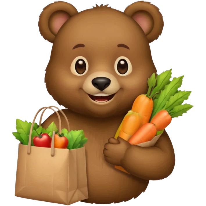 iphone bear emoji with grocery emoji