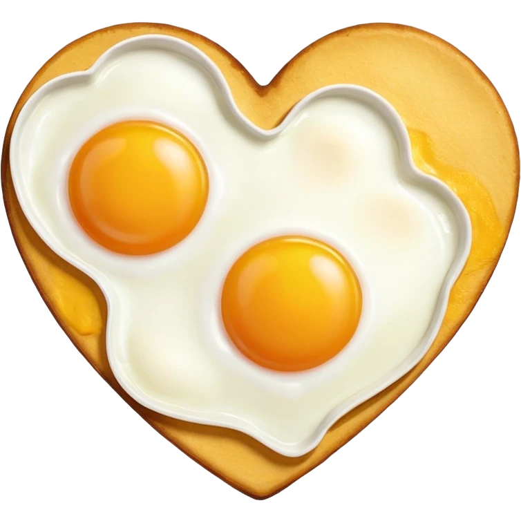 fried egg in the shape of a heart emoji