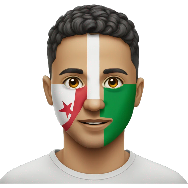 Algerian flag in person's face emoji