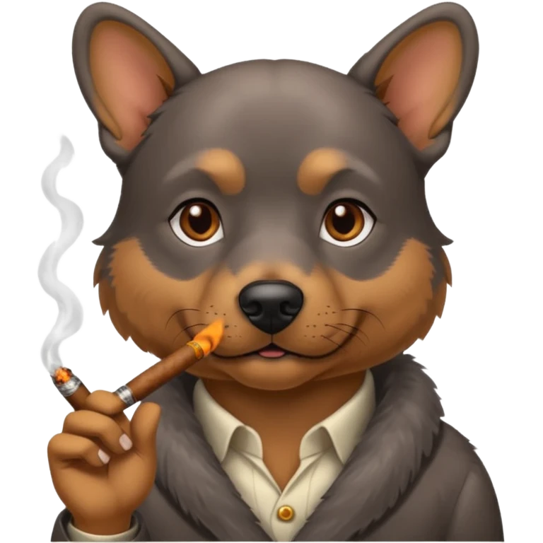Dog smoking emoji