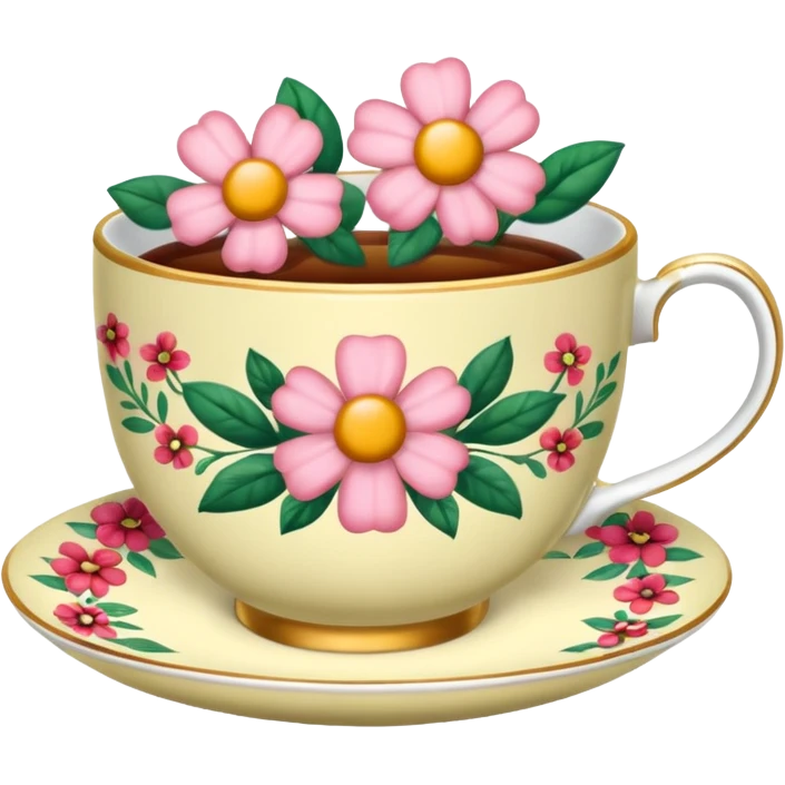 Floral print teacup  emoji