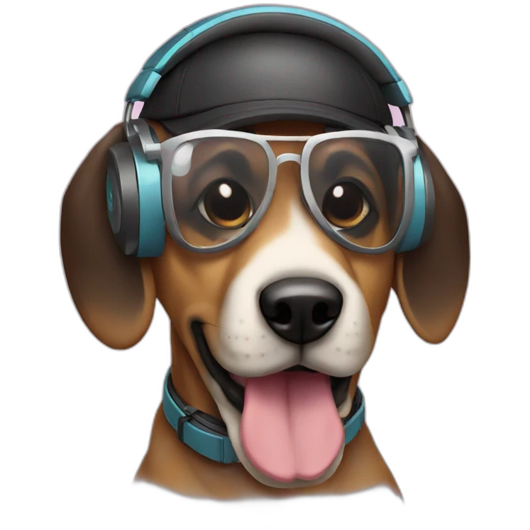 a dog dj emoji