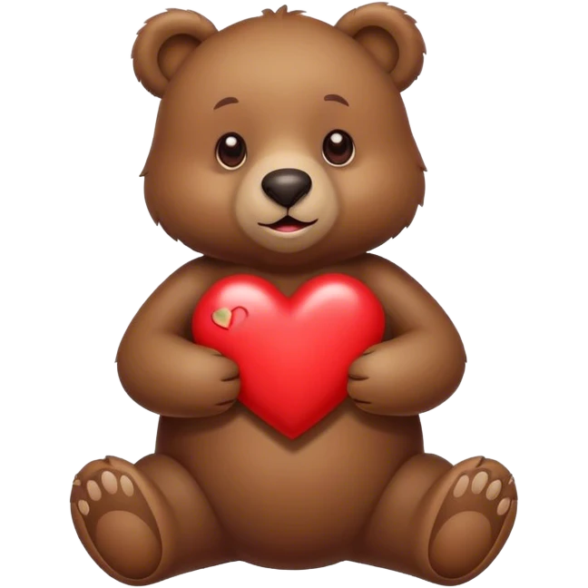 cute bear with a heart in arms emoji