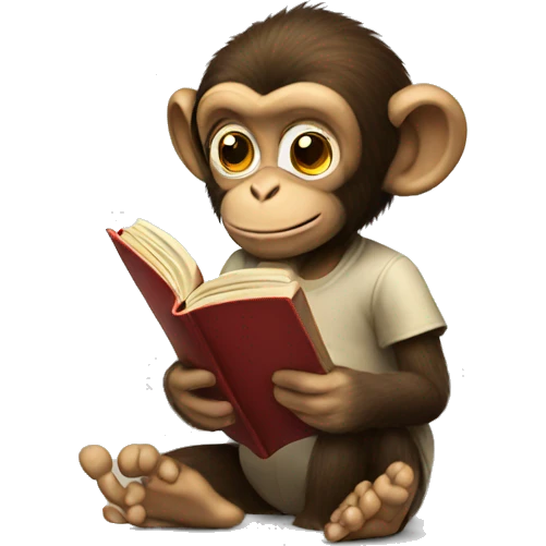 Monkey reading a book emoji